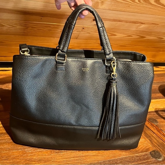 Tutilo “The Brief Bag" Black Crossbody Top Handle Tote Business Travel Bag - Picture 1 of 12
